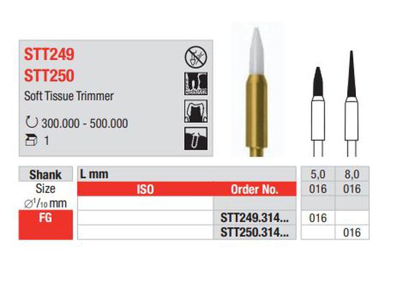 Edenta soft tissue trimmer stt249/016 fg 5mm