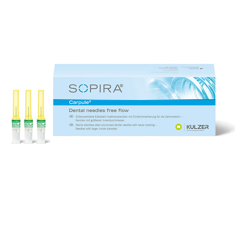 Sopira carpule free flow geel 30g/0.3x16mm intral.