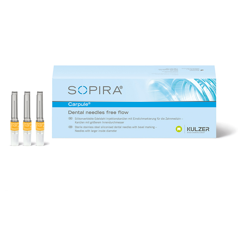 Sopira carpule free flow grijs 27g/0.4x25mm intra.