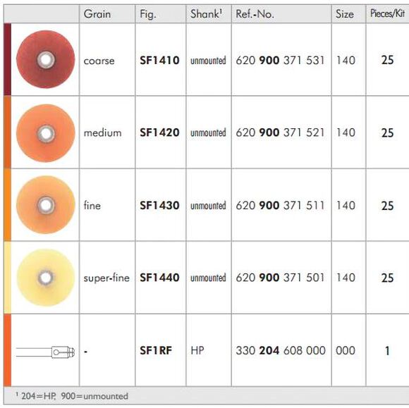 Super flexible discs sf14 14mm set incl. mandrel