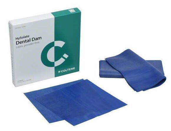 Hysolate latex dental dam blue medium 127x127mm