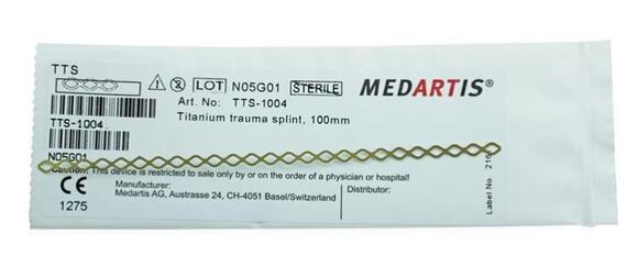 Titanium trauma splint 100 mm x 0,2 mm