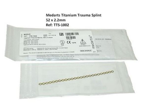 Titanium trauma splint 52 mm x 0,2 mm