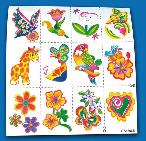 Speelgoed tattoos (bloemen/dieren)