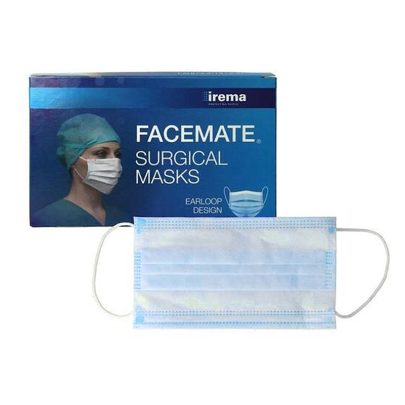 Face mate mondmaskers blauw elastiek type iir