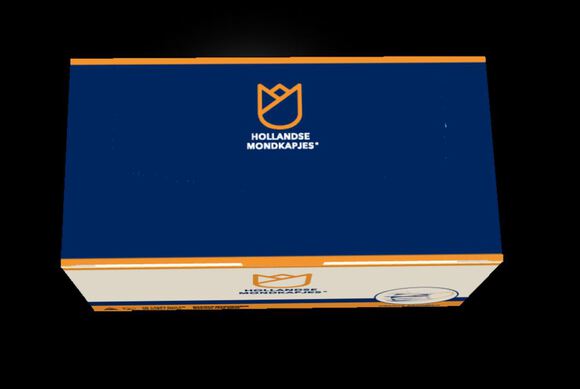 Hollandse mondkapjes iir blauw/met oranje elastiek