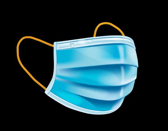 Hollandse mondkapjes iir blauw/met oranje elastiek