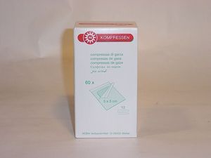 gaascompressen steriel s1 12-laags 5x5cm / noba
