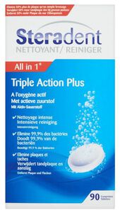 steradent reiniger triple active plus(90 stuks)