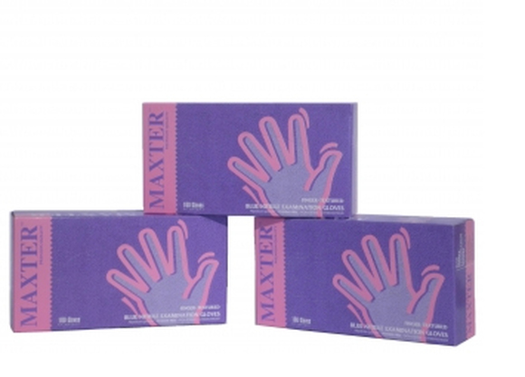 Maxter nitrile pf iceblue finger textured x-small