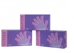 maxter nitrile pf iceblue finger textured x-small