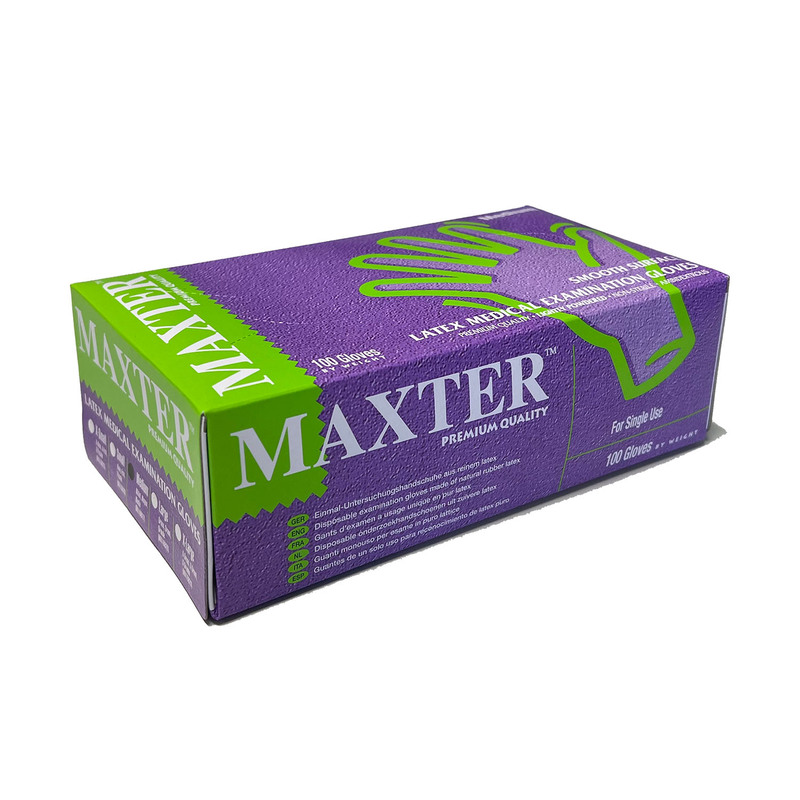 Maxter handschoenen latex gepoederd x-small