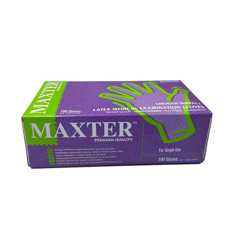 Maxter handschoenen latex gepoederd x-small