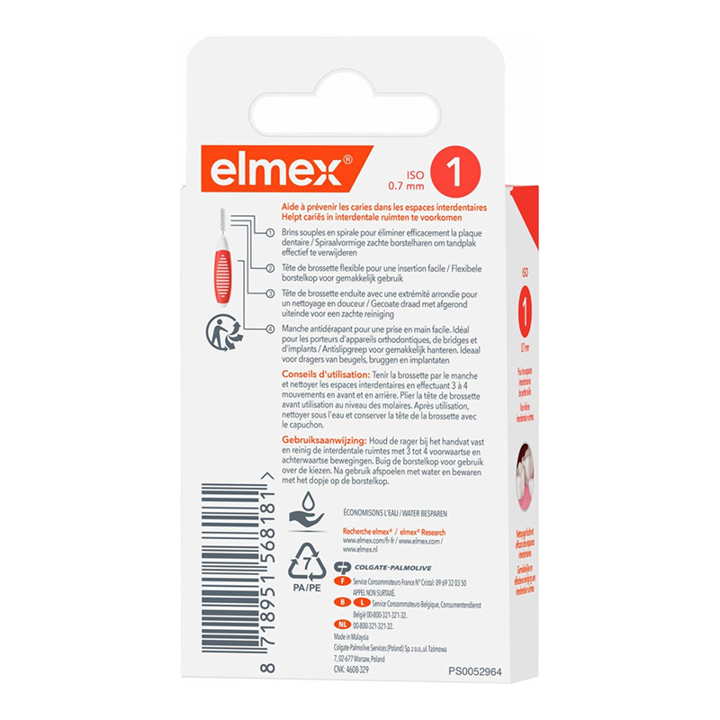 Elmex interdentale ragers oranje iso 1 / 0,7 mm