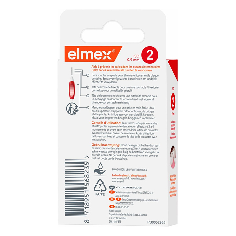 Elmex interdentale ragers rood iso 2 / 0,9 mm