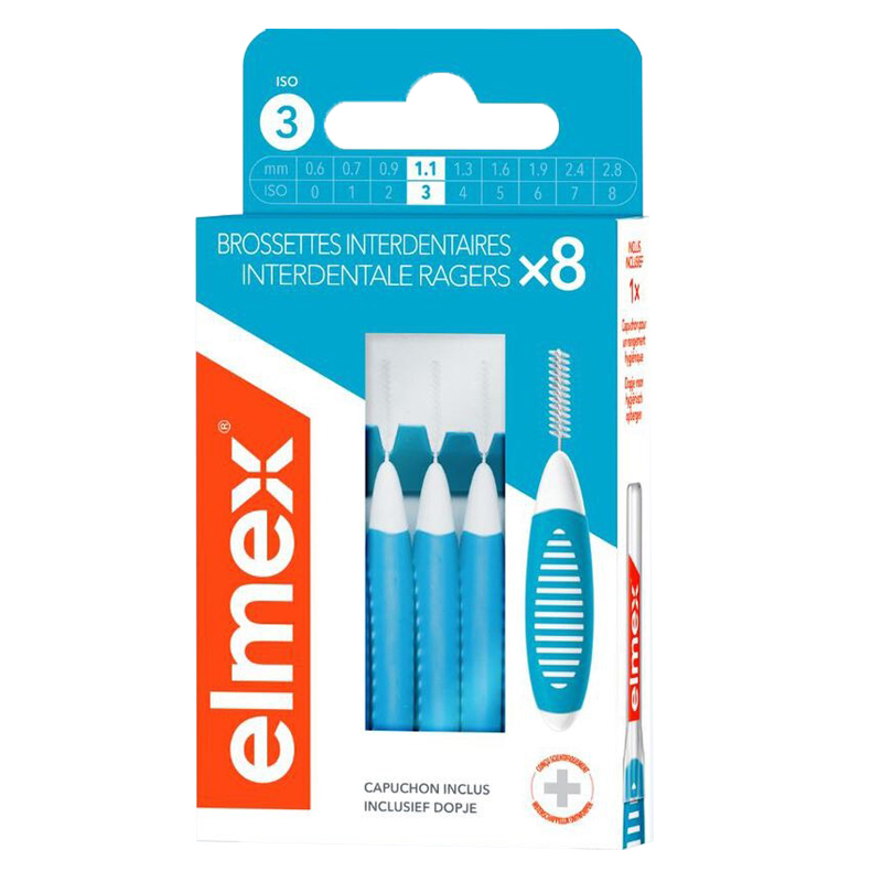 Elmex interdentale ragers blauw iso 3 / 1,1 mm