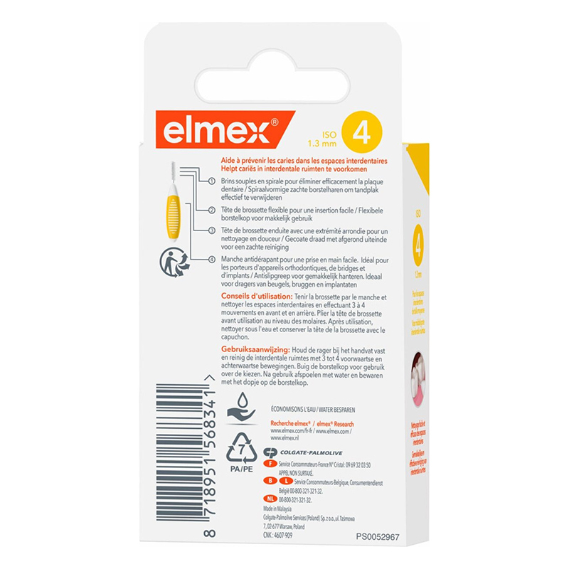 Elmex interdentale ragers geel iso 4 / 1,3 mm