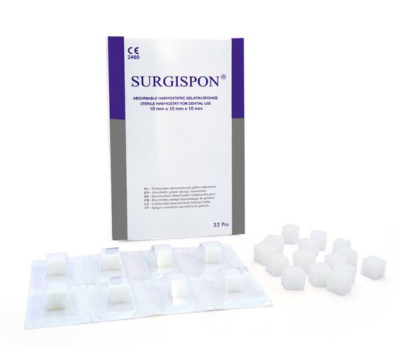 Surgispon hemostatic gelatin sponge 10x10x10mm