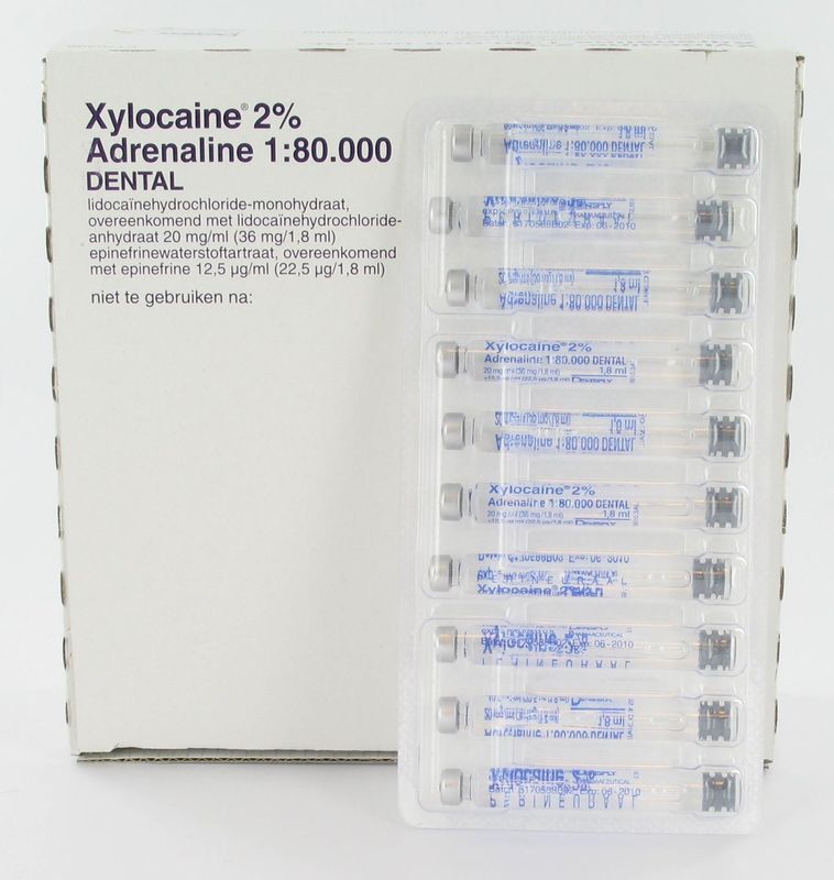 Xylocaine adrenaline 2 100 carpules
