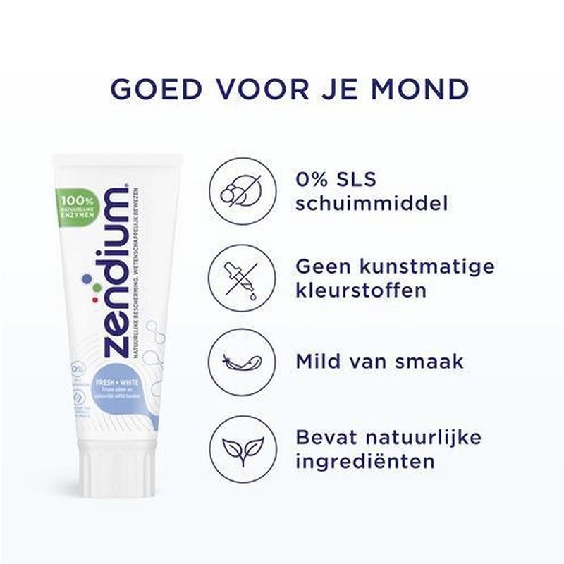 Zendium tandpasta fresh+white