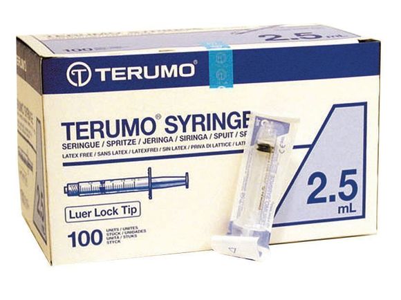 Terumo luer lock spuitjes 2,5ml