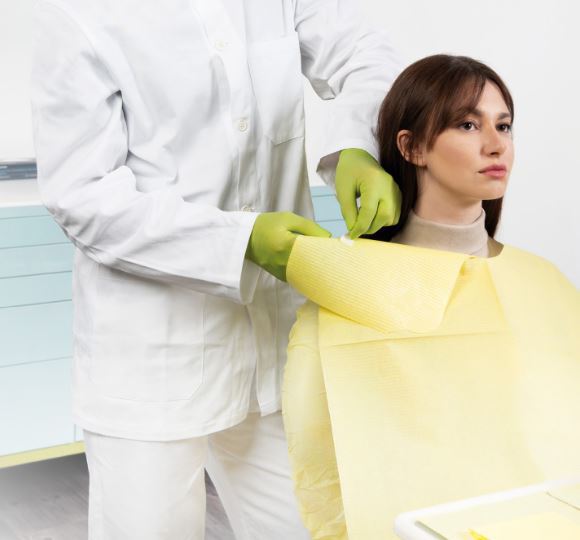 Monoart bib up grijs / patienten servetten