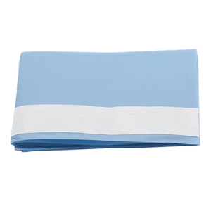 alle rectangular drape met kleefrand l.blauw 50x75