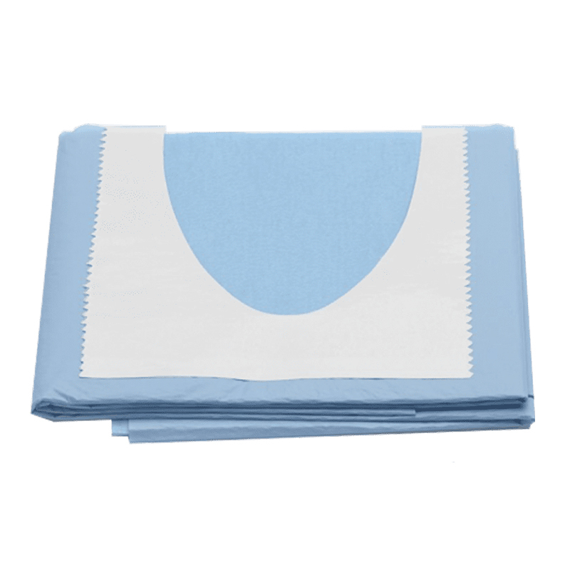 Alle drape u-opening met kleefrand l.blauw 75x90