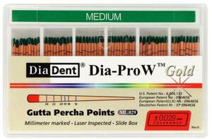 dia-prow w gold gutta percha points medium