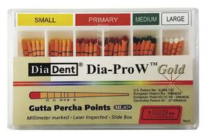 dia-prow w gold gutta percha points assorted