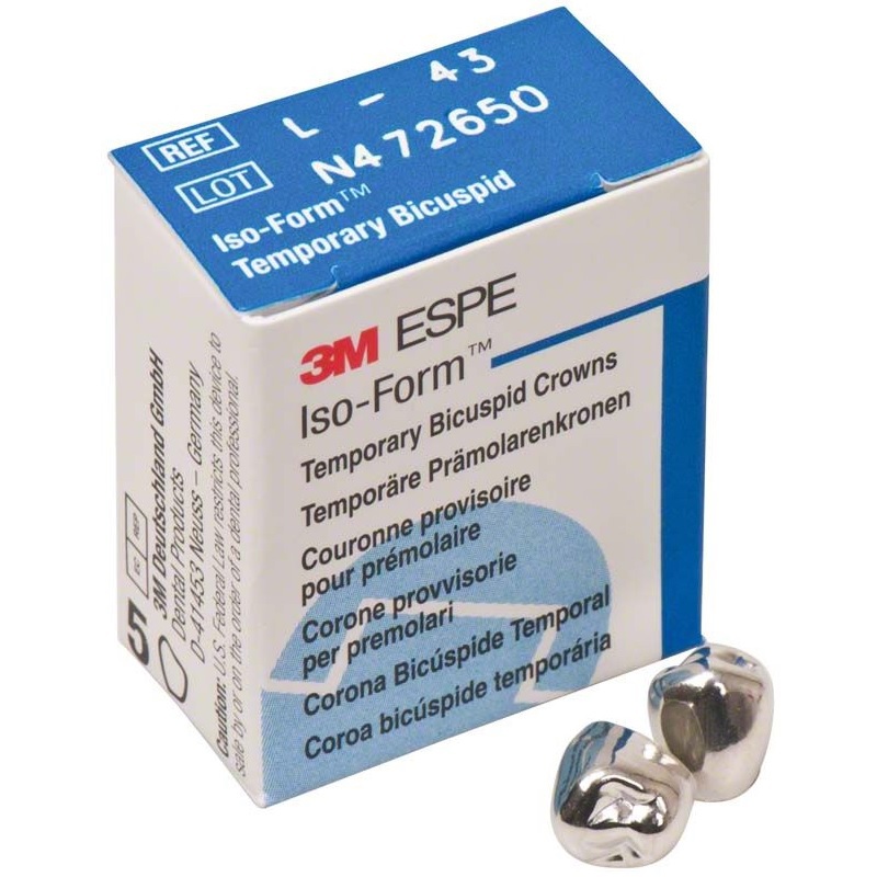 Iso-form 1 premolaar noodkronen linksonder l-43