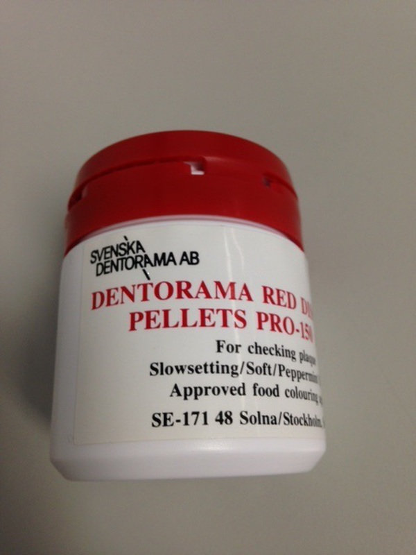 Dentorama disclosing pellets rood