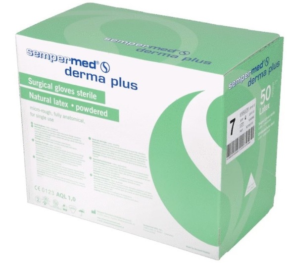Sempermed derma+ latex gepoederd steriel maat 9