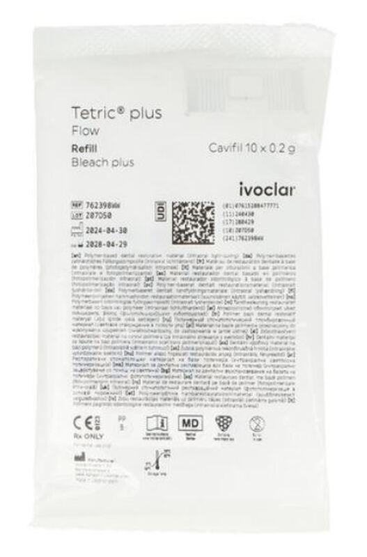 Tetric plus flow composiet refill caps bleach plus