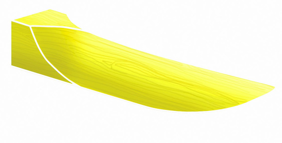 Polydentia houten wiggen geel 15mm large