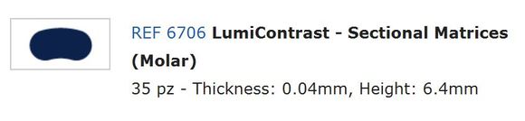 Lumicontrast matrixen molaar 6.4mm 0.04mm