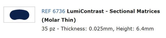 Lumicontrast matrixen molaar 6.4mm 0.025mm
