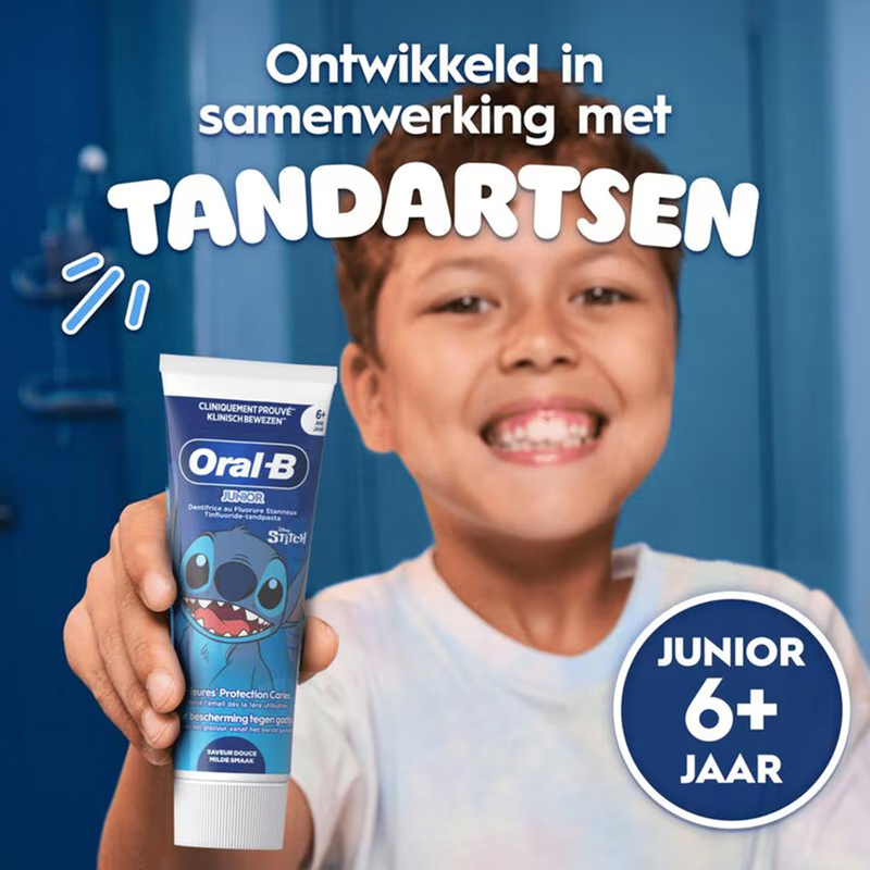 Oral-b tandpasta junior stitch 6-12 jaar