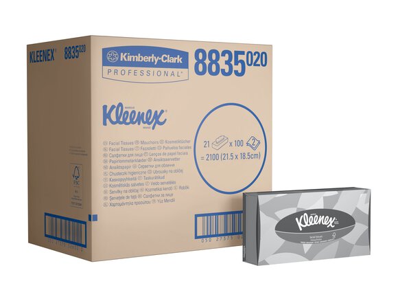 Kleenex facial tissues 2-l (21,6x18,6cm)