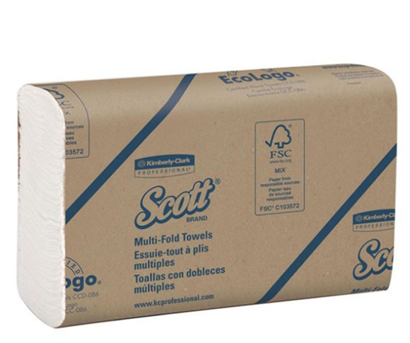 Scott handdoeken multifold wit 1-laags (23.5x23cm)