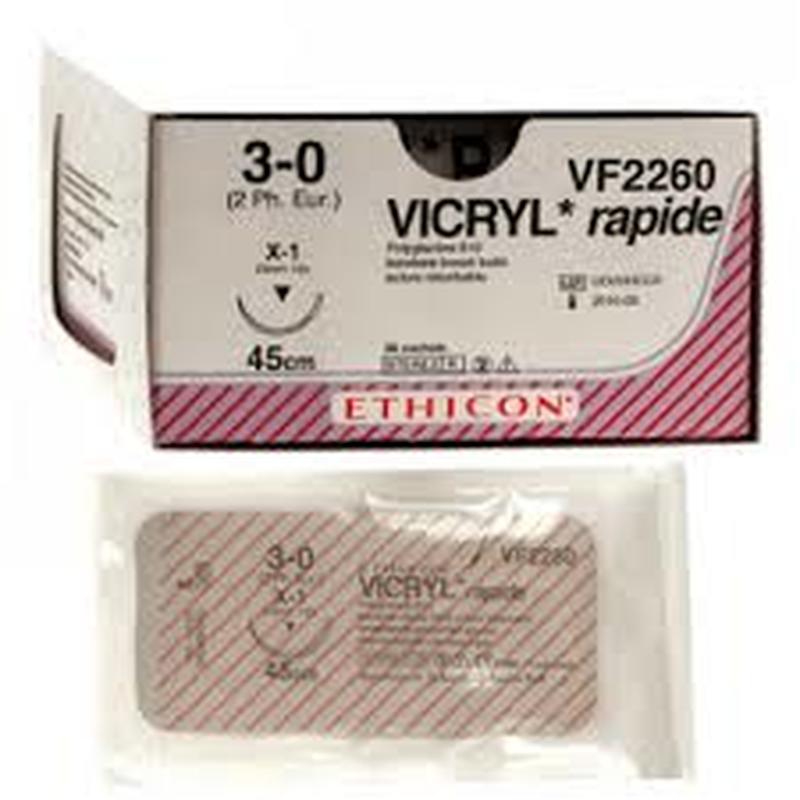 Vicryl rapide 3-0 / x-1 22mm naald 45cm / vf2260