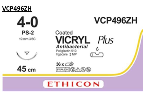 Vicryl plus antibact. 4-0 ps-2 19mm 3/8c 45cm