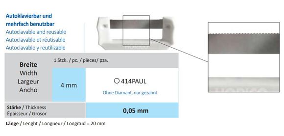 Horico striphouder getand paul wit 4mm/0,05mm