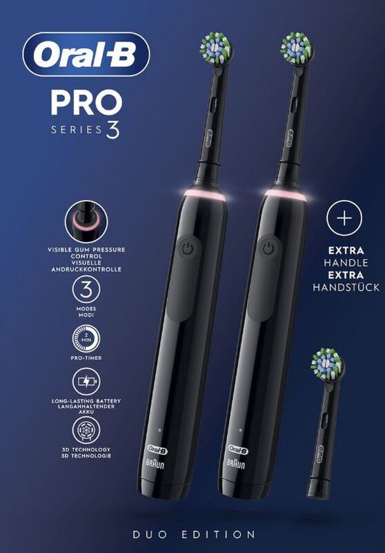 Oral-b pro 3 3900 duo-pack zwart+zwart