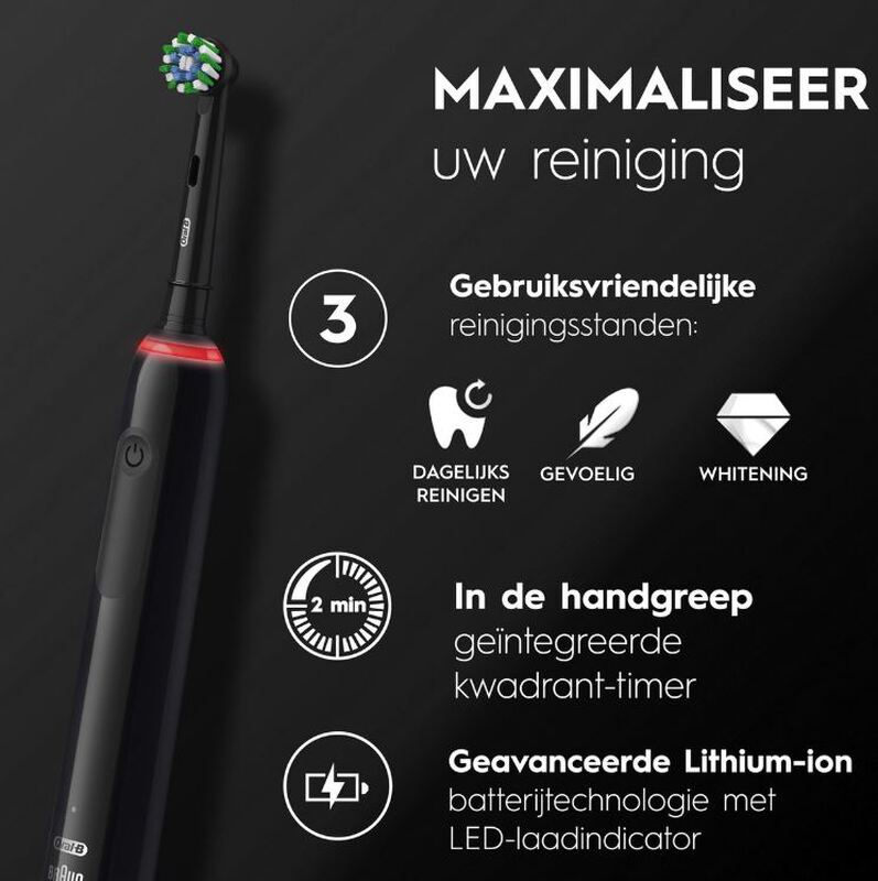 Oral-b pro 3 3900 duo-pack zwart+zwart