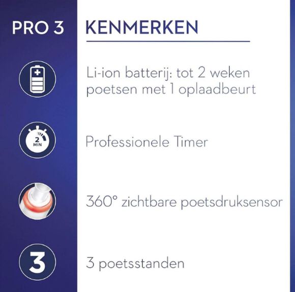 Oral-b pro 3 3000 elektr. tandenborstel zwart
