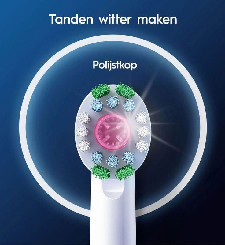 Oral-b pro 3d white eb18prx-8 wit opzetborstels