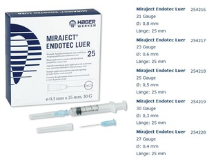 miraject endotec luer zij opening naald 25mm/30g