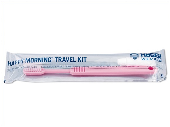 Happy morning travel kit borstel met 3ml tandpasta
