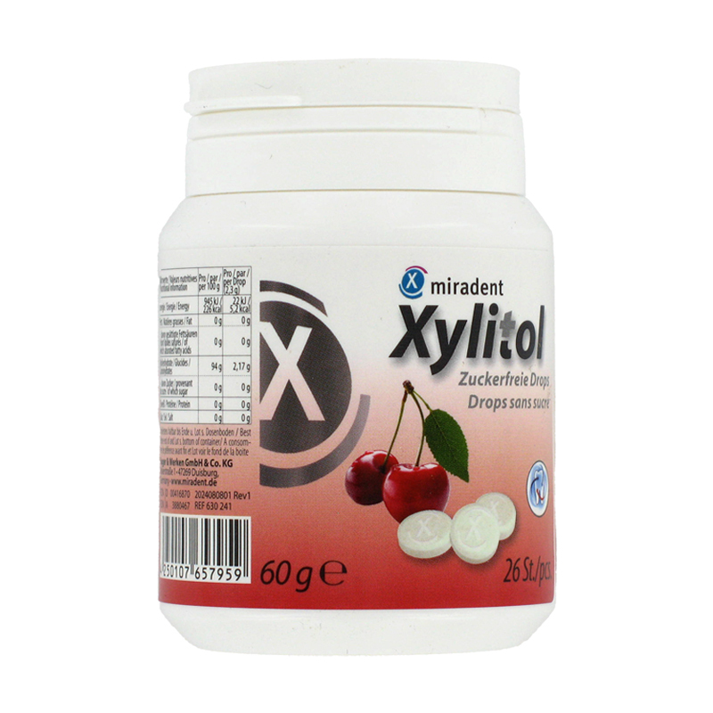 Miradent xylitol drops suikervrij kersen